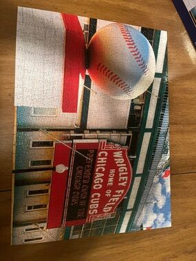 Chicago Cubs Wrigley Field Baseball Puzzle - Red, White, Blue 500 pieces
